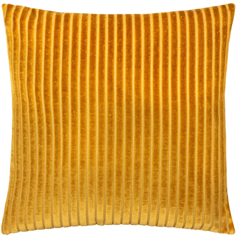 Savoy Stripe Velvet Cushion Gold