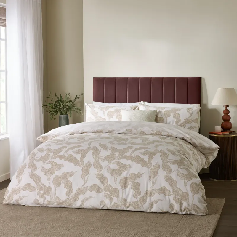 Lauro Printed Reversible Duvet Cover Set Stone