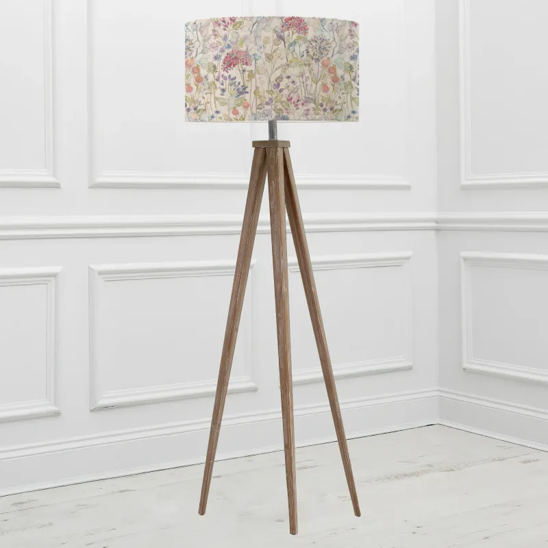 Hedgerow Eva & Solensis Complete Floor Lamp Grey/Linen