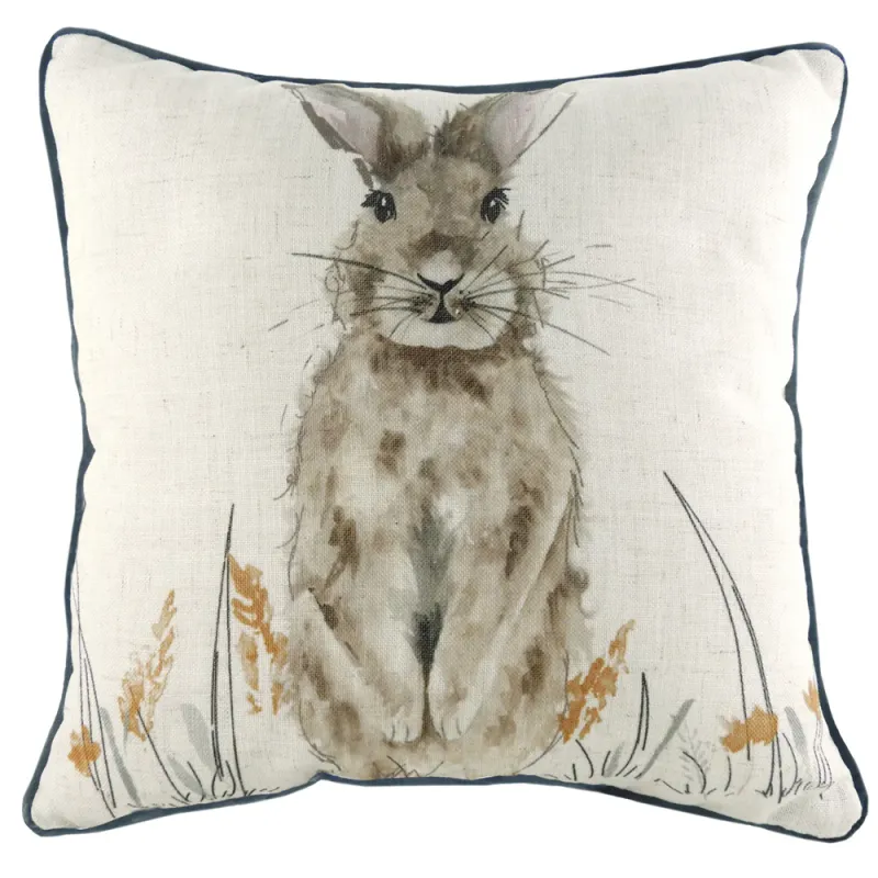 Oakwood Hare Square Cushion Beige