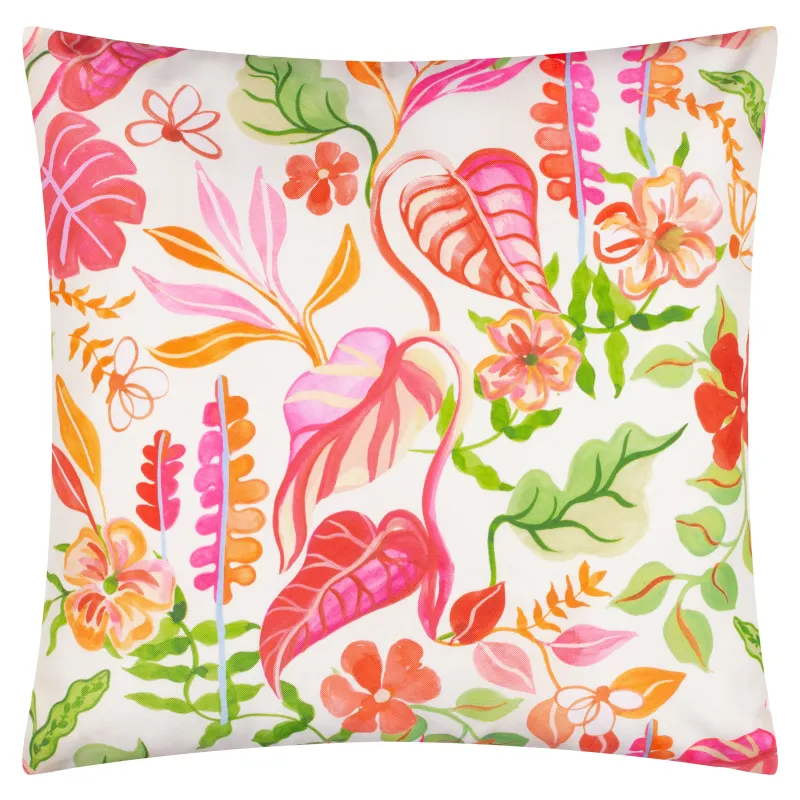 Tropical Bloom Outdoor Cushion Natural