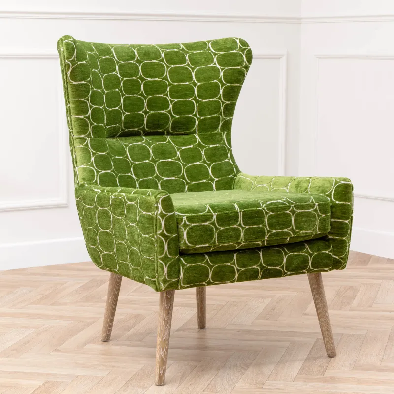 Oswald Velvet Chair Green