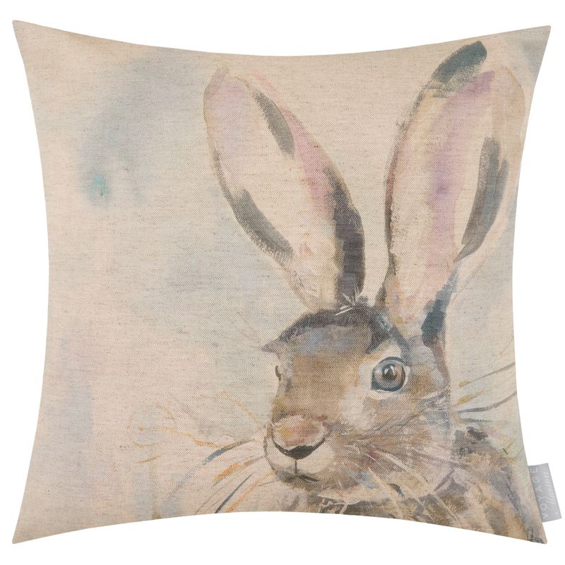 Harriet Hare Printed Cushion Natural