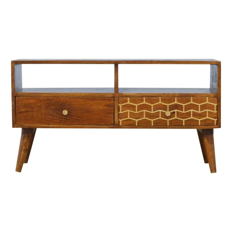 Gold Art Pattern Drawer Media Unit