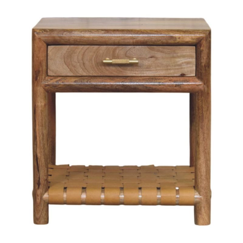 Regency Woven Oak-ish Nightstand with Drawer