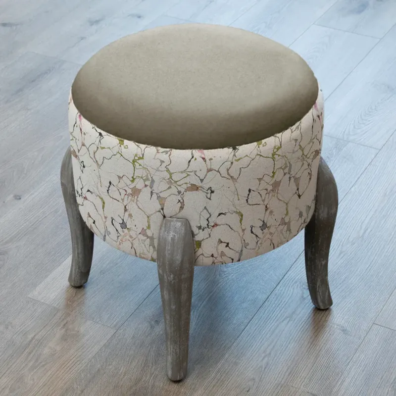 Carrara Printed Finn Footstool Meadow