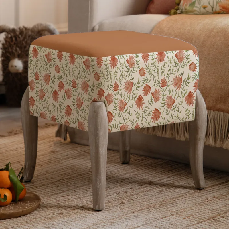 Elai Printed Ralf Footstool Terracotta