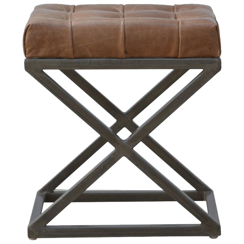 Industrial Cross Metal Stool