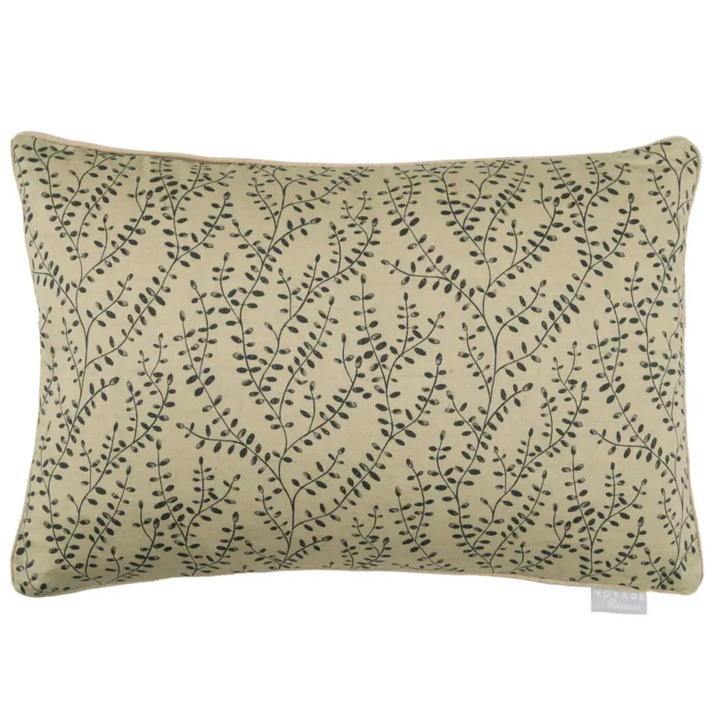 Eden Leaves Printed Cushion Onyx