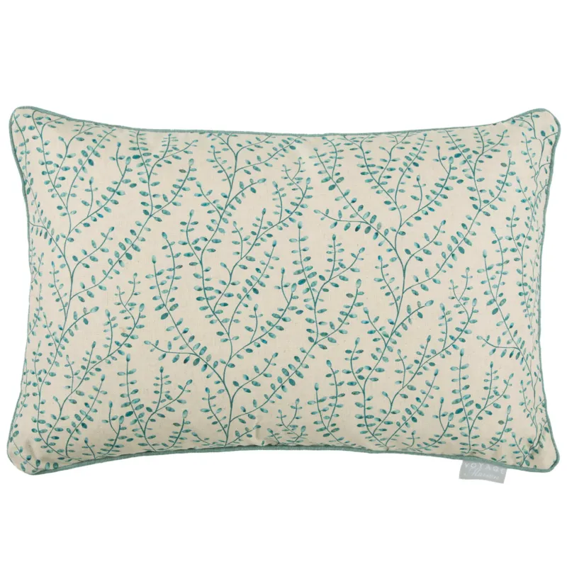 Eden Leaves Printed Cushion Ocean