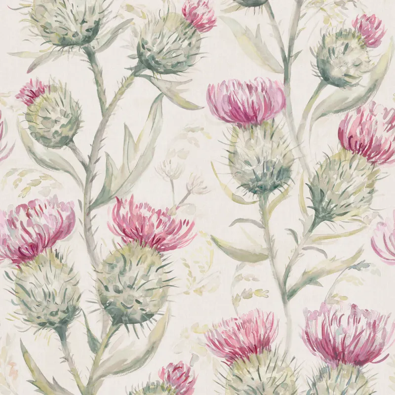 Thistle Glen 1.4m Wide Width Wallpaper (By The Metre) Summer
