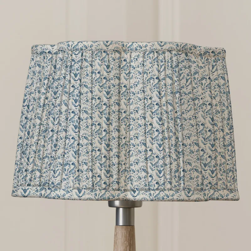 Juna Pleated Scalloped Lamp Shade Denim