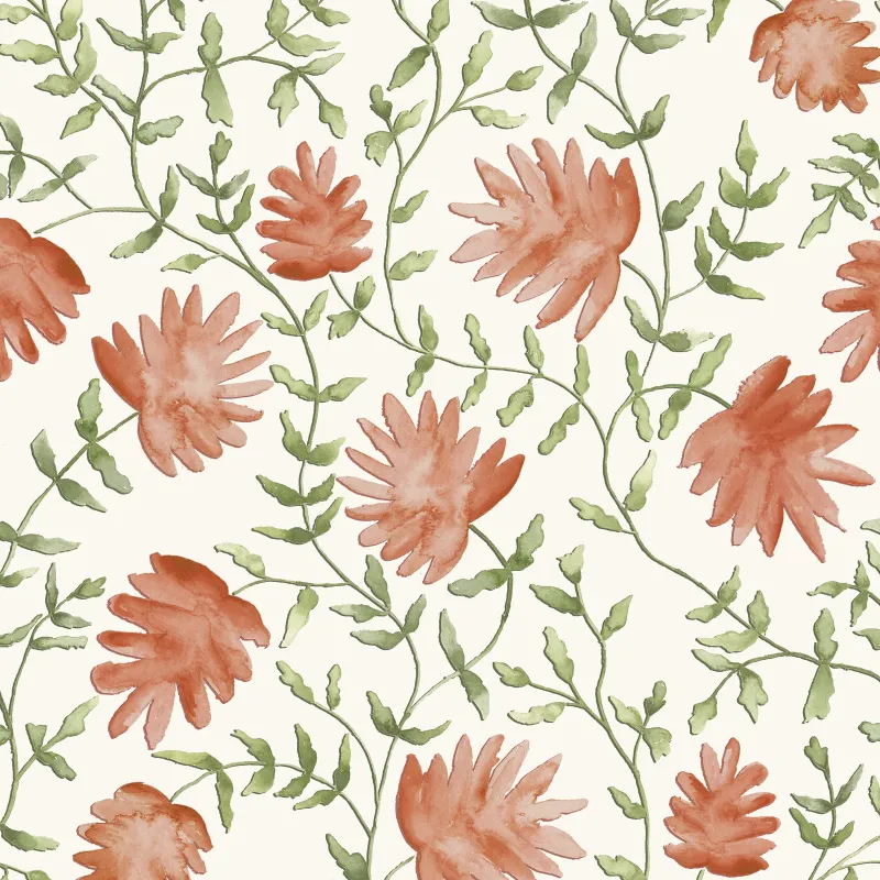 Elai 1.4m Wide Width Wallpaper (By The Metre) Terracotta