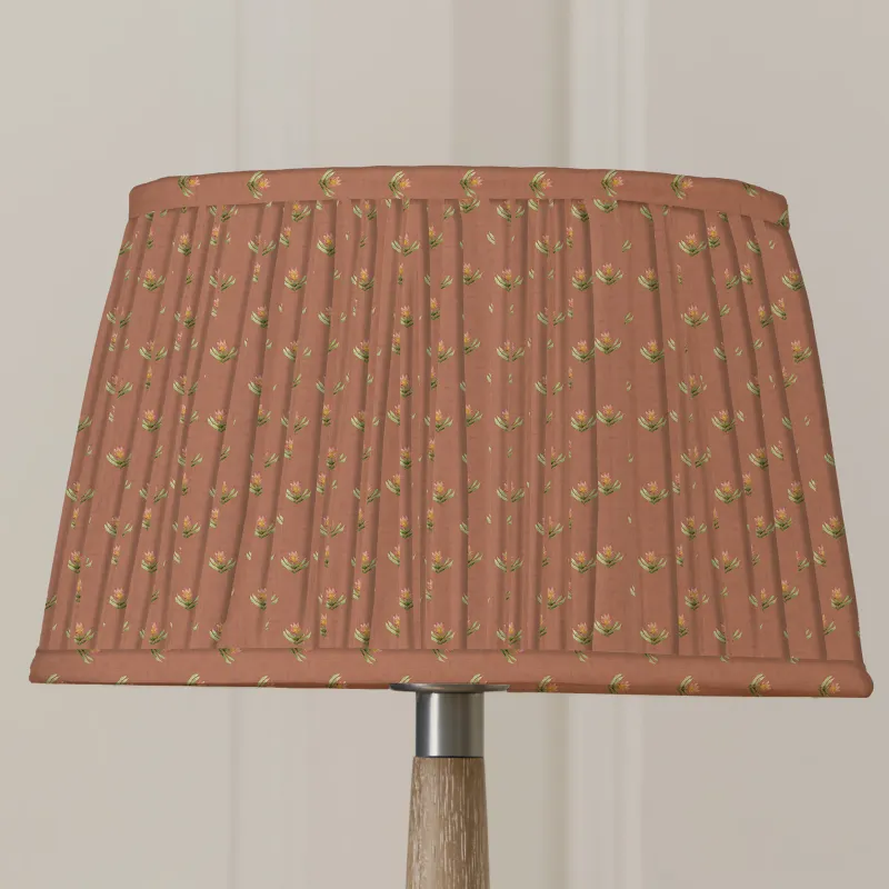 Raja Pleated Tapered Lamp Shade Terracotta