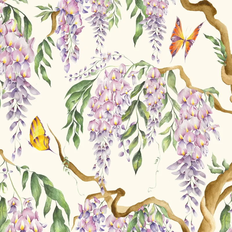 Mariposa 1.4m Wide Width Wallpaper (By The Metre) Cream