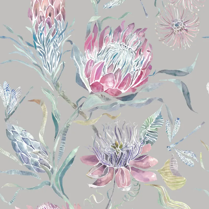 Moorehaven 1.4m Wide Width Wallpaper (By The Metre) Loganberry