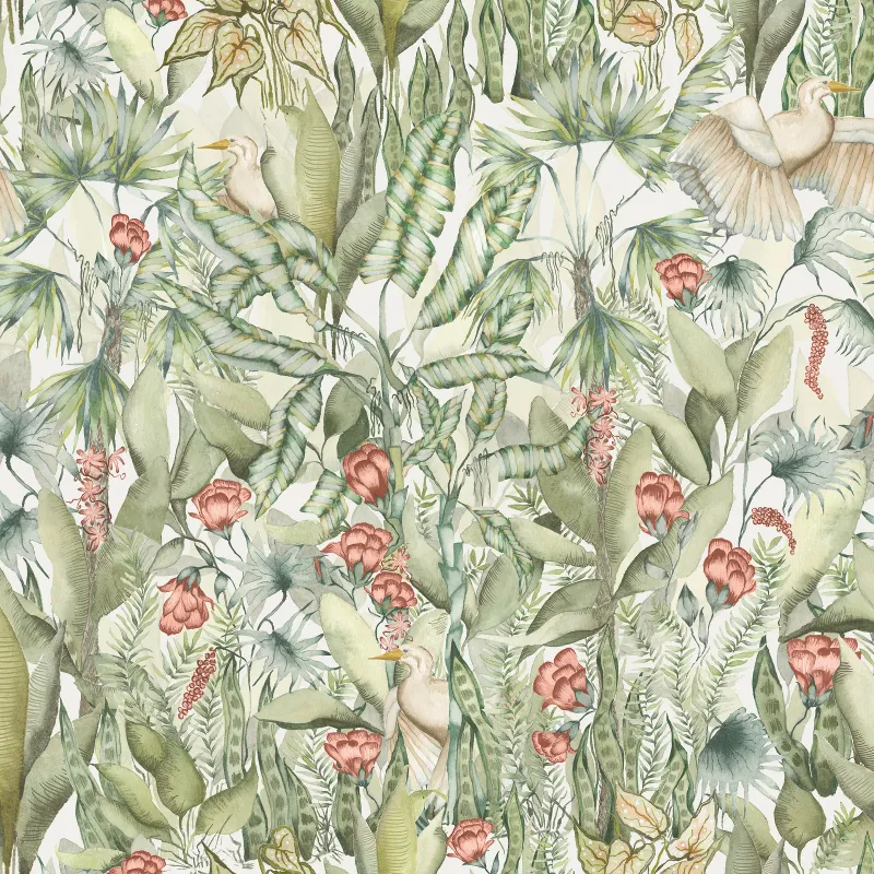 Mangrove 1.4m Wide Width Wallpaper (By the Metre) Moss