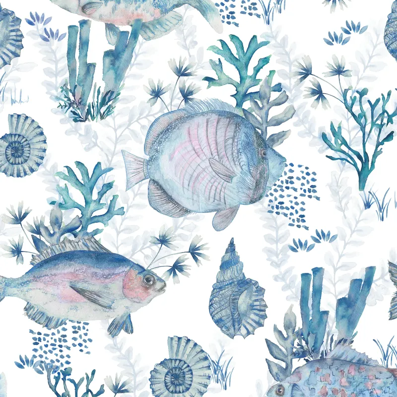 Bollu 1.4m Wide Width Wallpaper (By The Metre) Marine