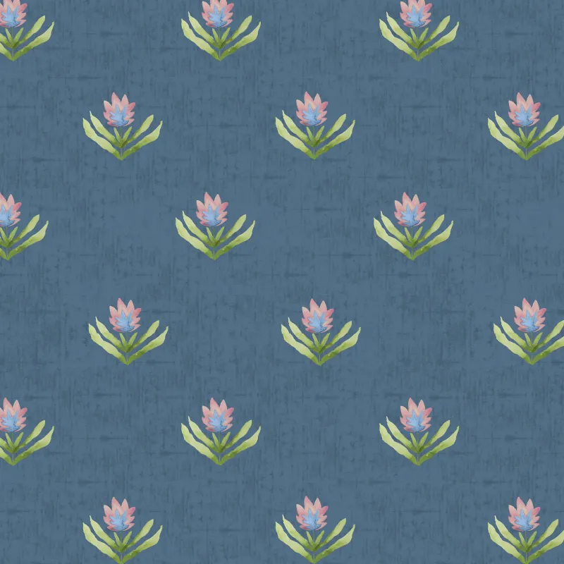 Raja 1.4m Wide Width Wallpaper (By The Metre) Denim