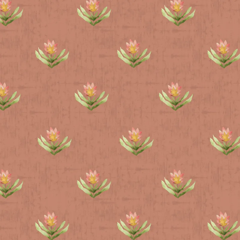 Raja 1.4m Wide Width Wallpaper (By The Metre) Terracotta