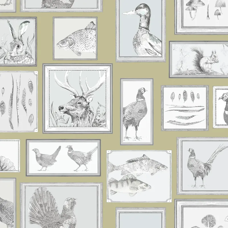 Sylva 1.4m Wide Width Wallpaper (By The Metre) Mustard