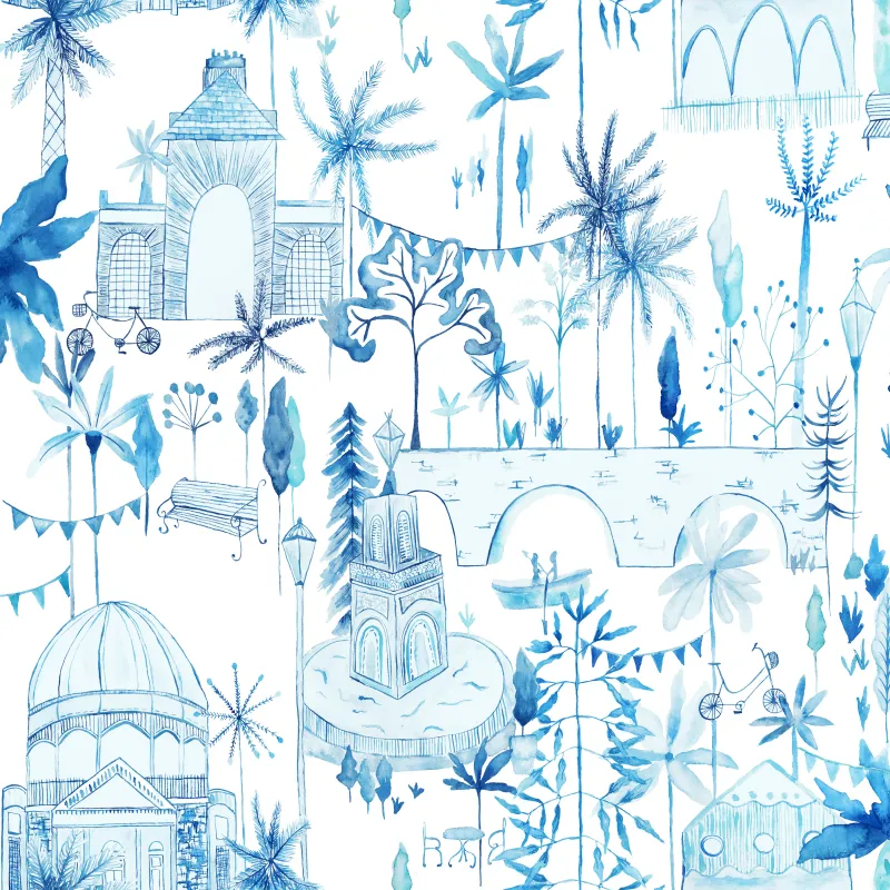 Tellaro 1.4m Wide Width Wallpaper (By The Metre) Cobalt