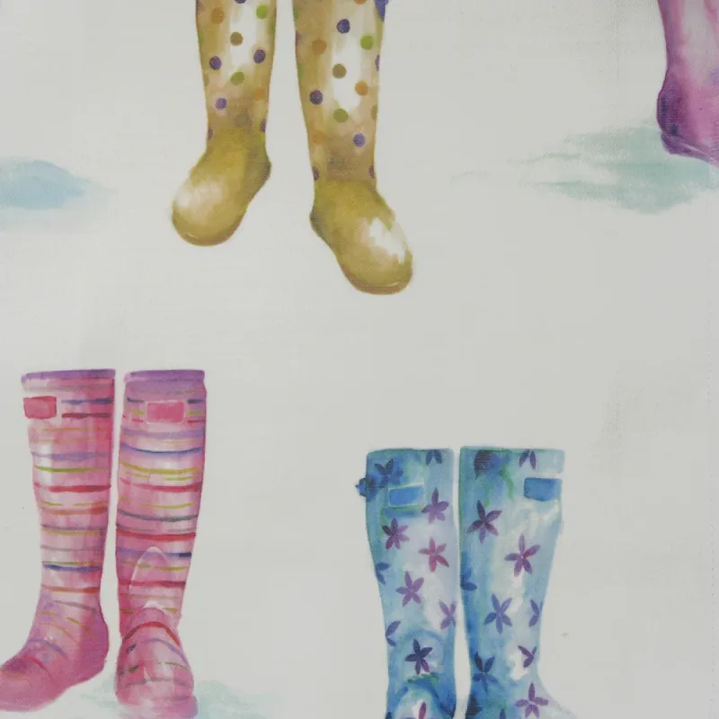 Welly Boots 1.4m Wide Width Wallpaper (By The Metre) Cream