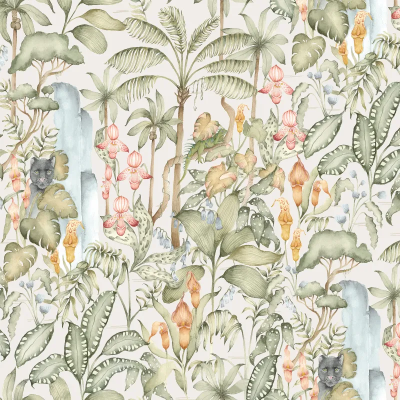 Elysian Canopy 1.4m Wide Width Wallpaper (By the Metre) Moss