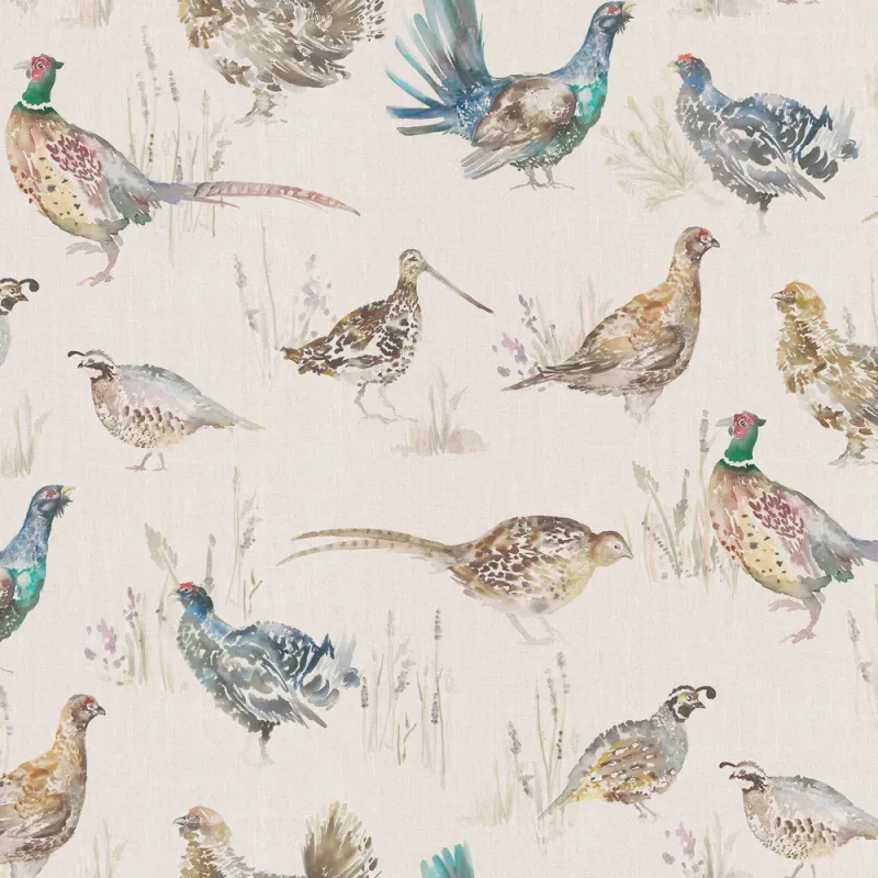 Game Birds 1.4m Wide Width Wallpaper (By The Metre) Linen
