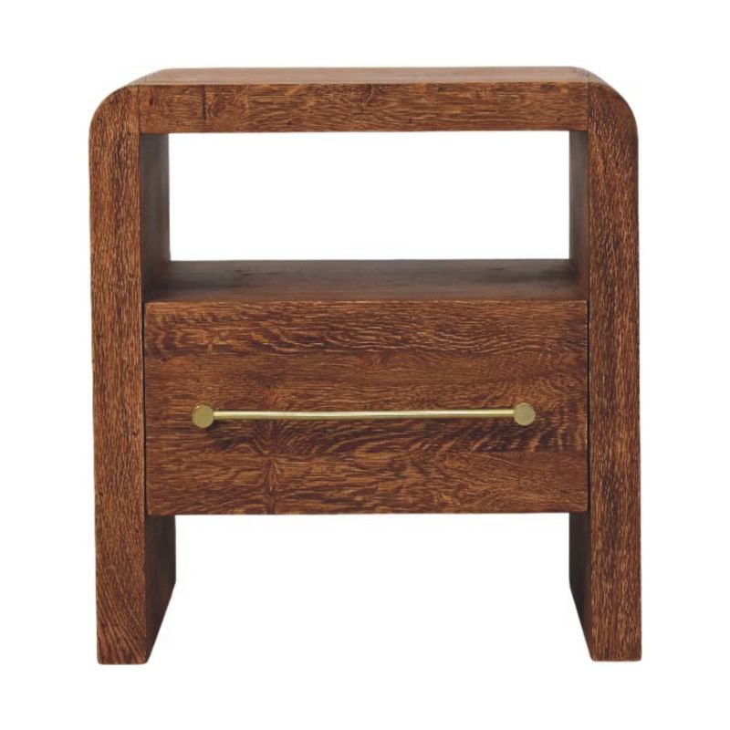 Aurelio Smoked Oak Open Bedside