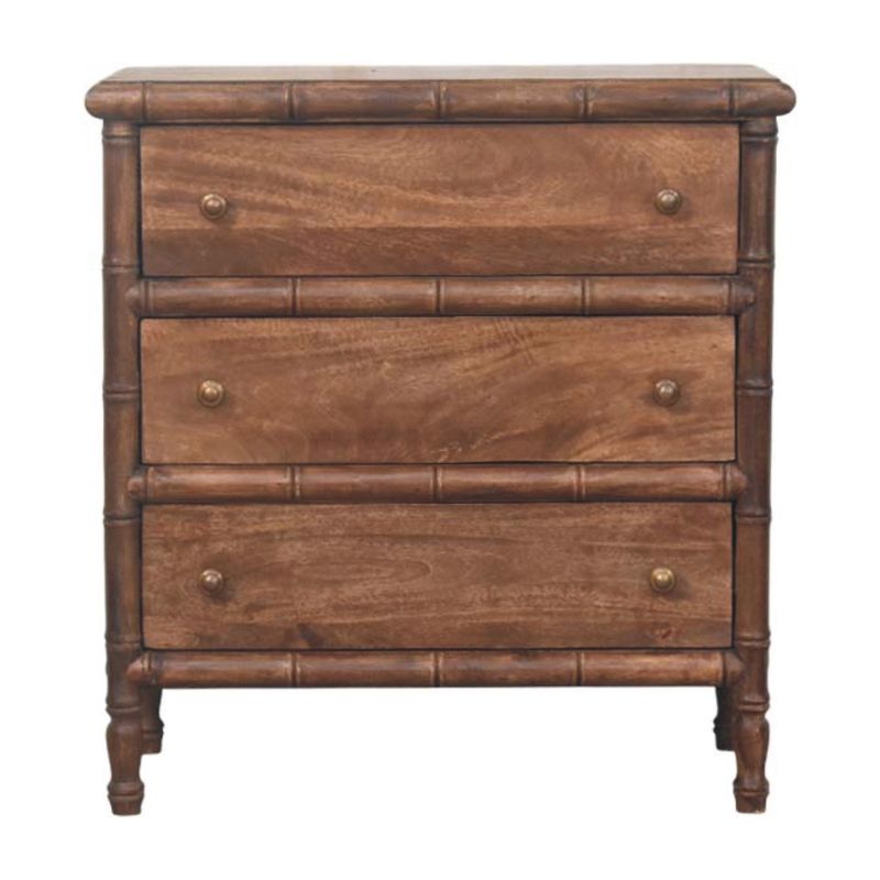 Bamboo Carved 3-Drawer Chest