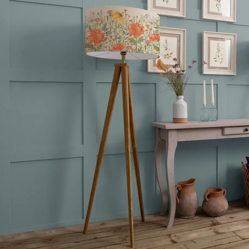 Delamere Eva & Aratus Complete Floor Lamp Linen