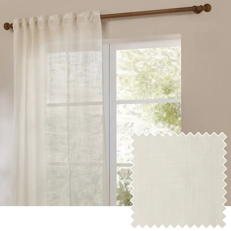 Cirrus Woven Sheer Curtain Panel Pearl