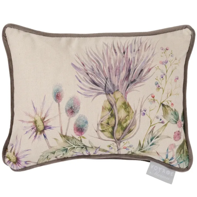 Elysium Printed Linen Cushion Violet