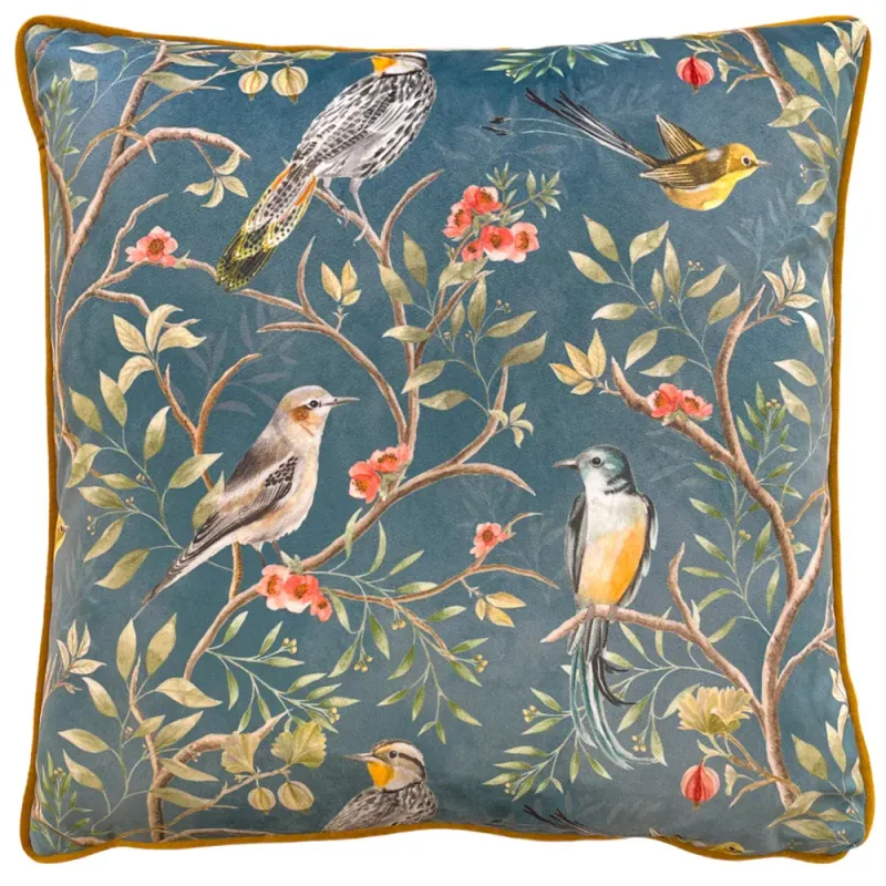 Orient Chinoiserie Cushion Blue