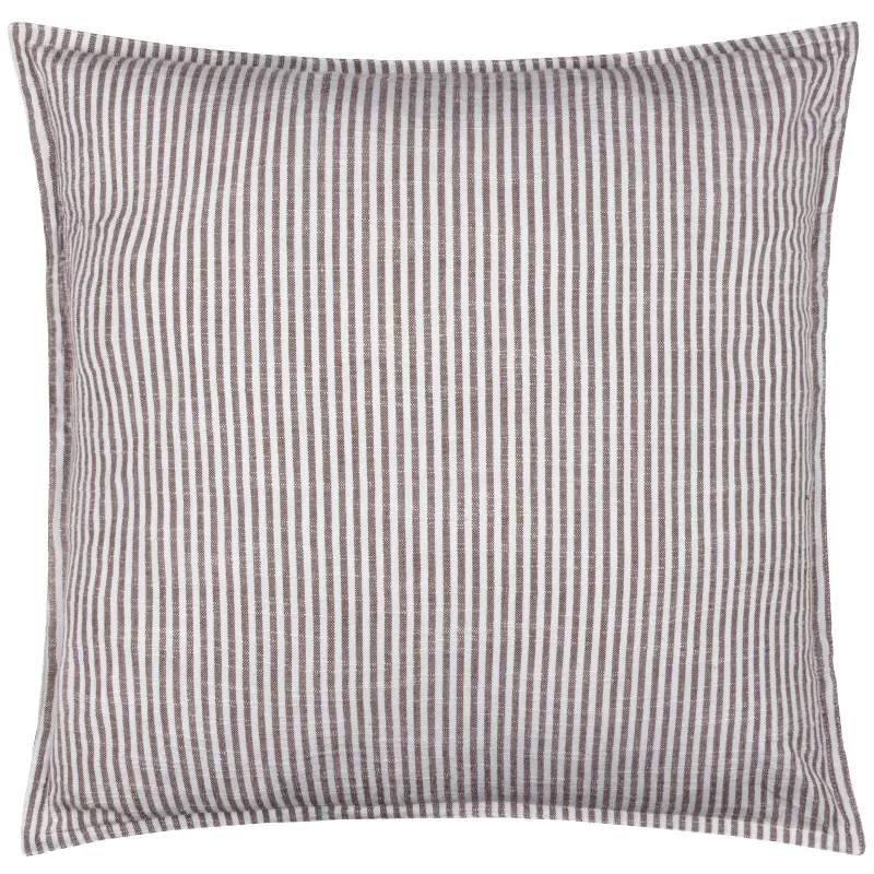 Truro Striped 100% Cotton Cushion Chocolate