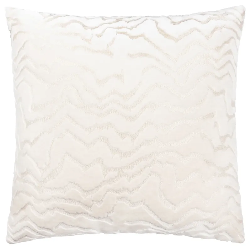 Tierra Cut Velvet Cushion White