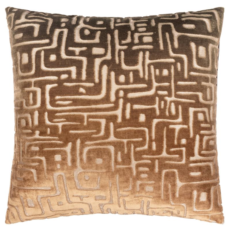 Soren Cut Velvet Cushion Brown