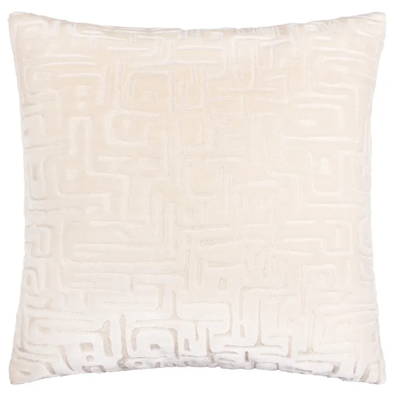 Soren Cut Velvet Cushion Chalk