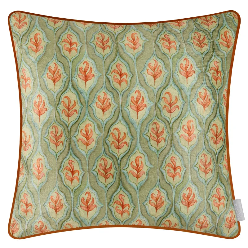 Zephyr Printed Velvet Cushion Lotus