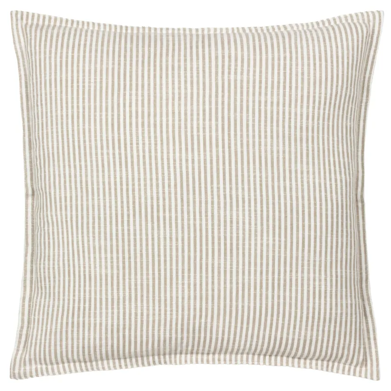 Truro Striped 100% Cotton Cushion Natural