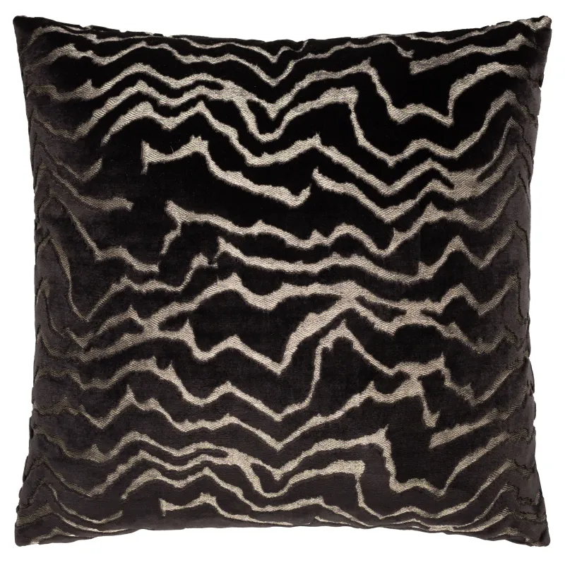Tierra Cut Velvet Cushion Jet