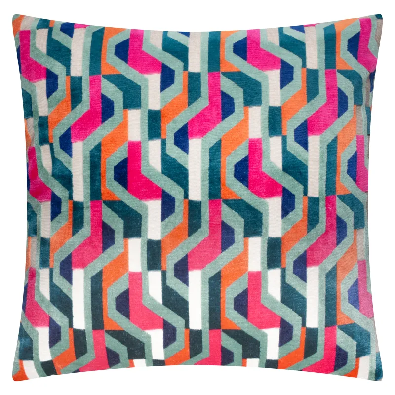 Metro Prism Velvet Cushion Multicolour