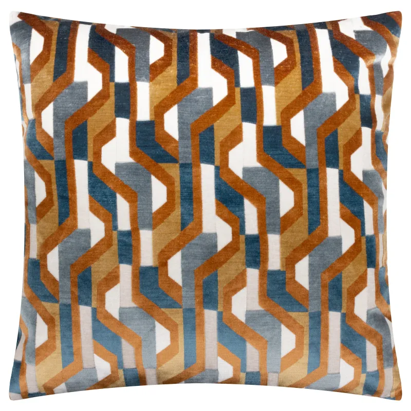 Metro Prism Velvet Cushion Ginger