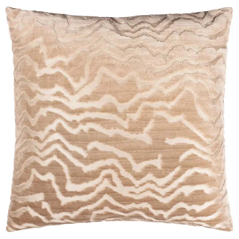 Tierra Cut Velvet Cushion Taupe