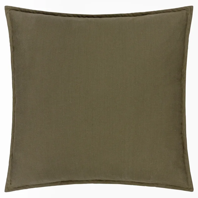 Slub Cotton Cushion Lichen