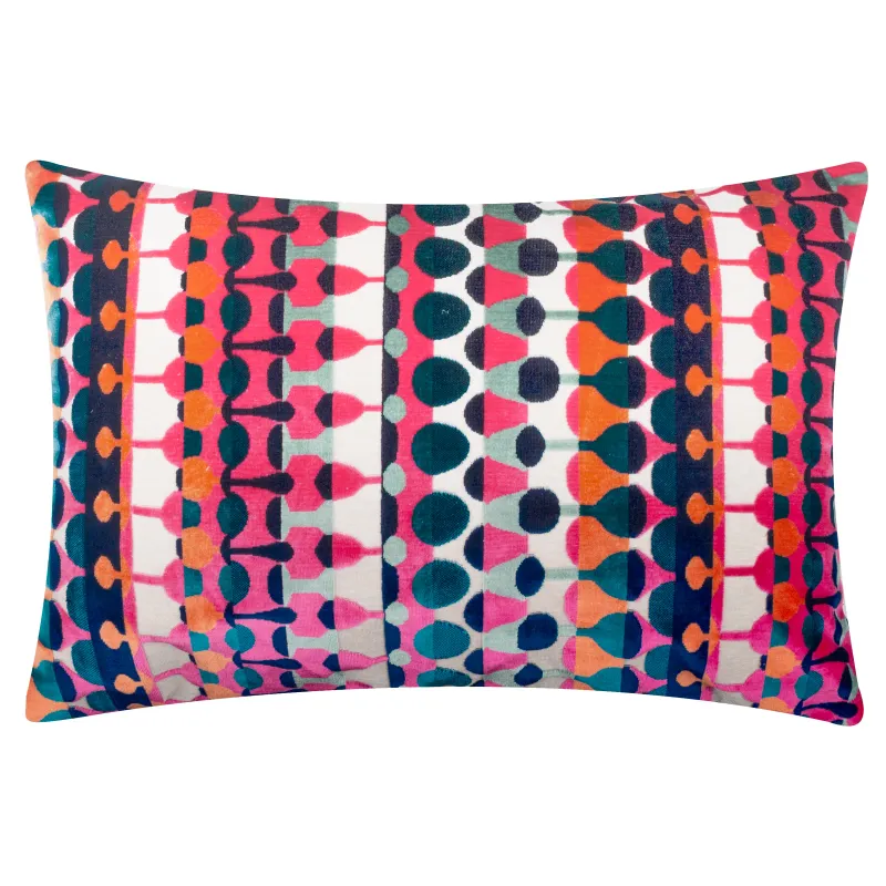 Metro Abstract Velvet Jacquard Cushion Multicolour