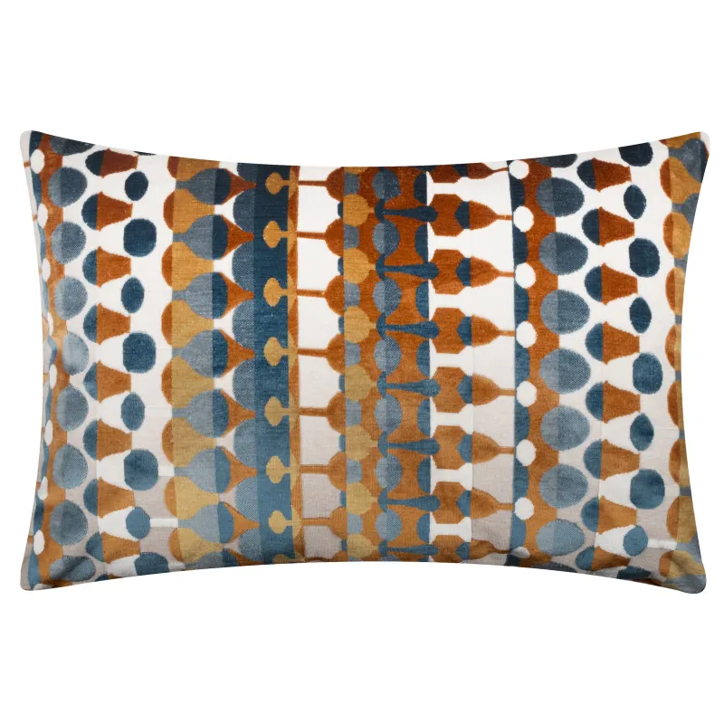 Metro Abstract Velvet Jacquard Cushion Ginger