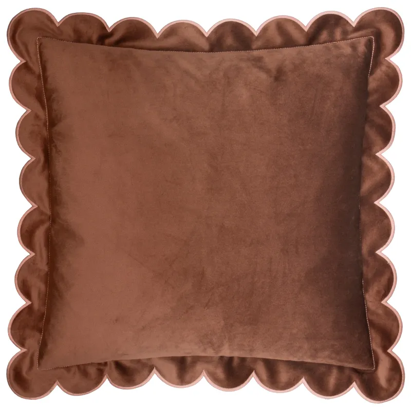 Lil Scallop Velvet Cushion Chestnut/Slipper