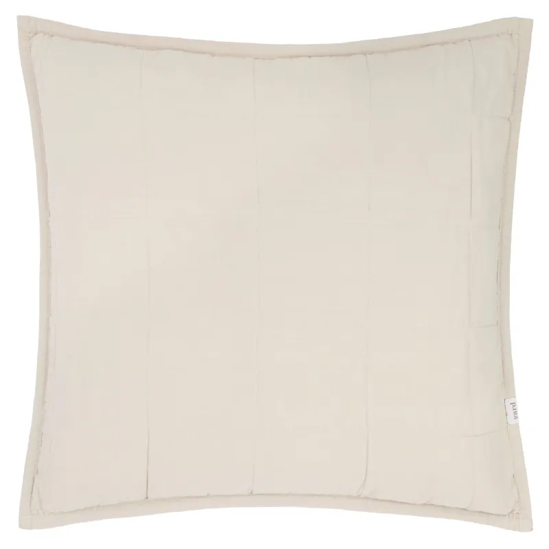 Hebden Quilted Washed Cotton Cushion Stone
